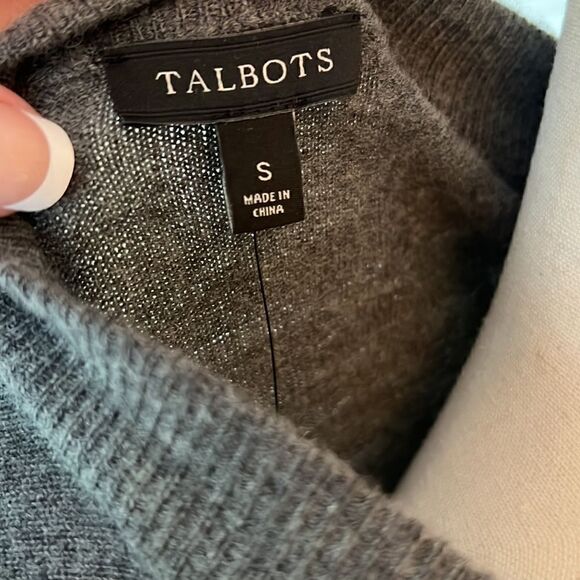 Talbots Grey w beading Lambswool Cardigan sweater Women’s S New w Tags - Picture 13 of 16
